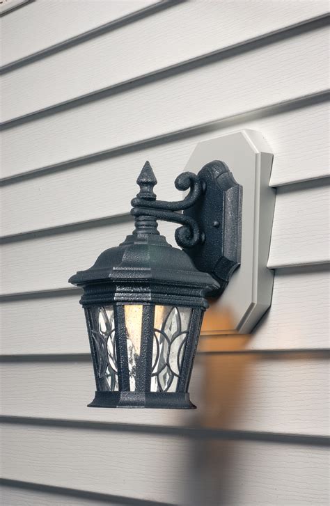 exterior light with siding box over electrical box|outdoor light backplate for siding.